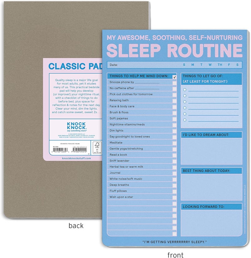 Knock Knock Sleep Routine Pad: My Awesome, Soothing, Self-Nurturing Sleep Tracker & Sleep Checklist, 6 x 9-inches (12639) - Image 2